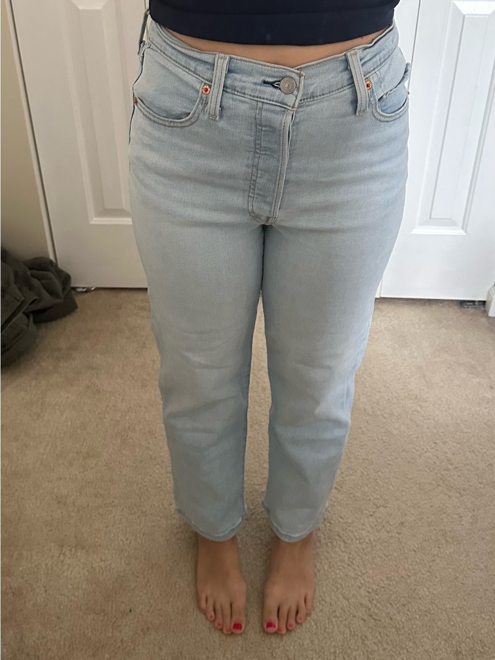 Levi's Light Blue High-Rise Straight Leg Jeans - Women
